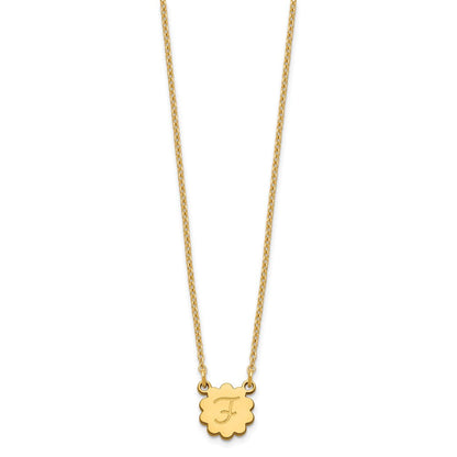 Vergoldet Sterlingsilber /gold Initiale Blume Halskette