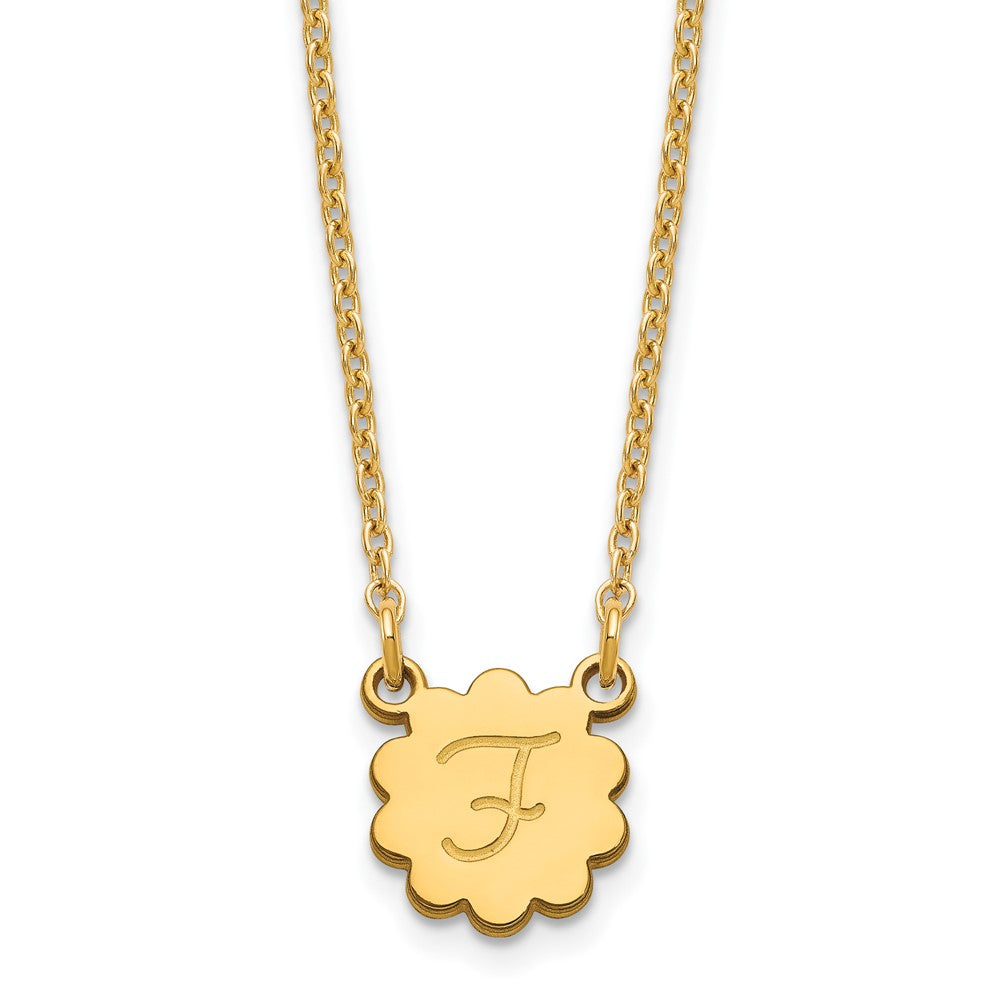 Vergoldet Sterlingsilber /gold Initiale Blume Halskette