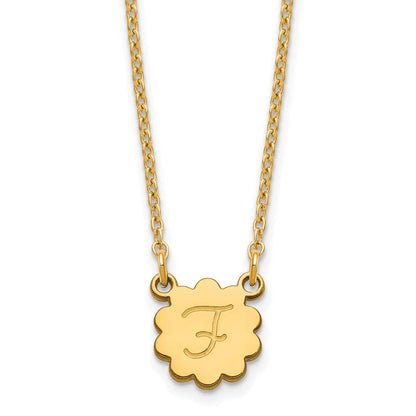 Vergoldet Sterlingsilber /gold Initiale Blume Halskette