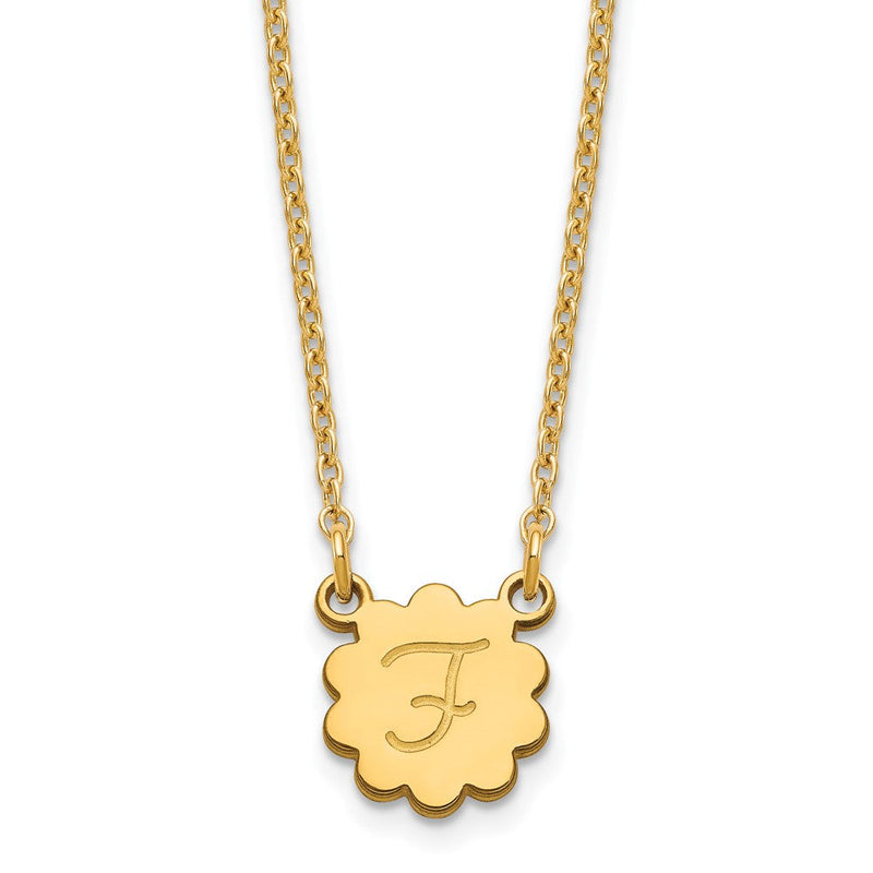 Vergoldet Sterlingsilber /gold Initiale Blume Halskette