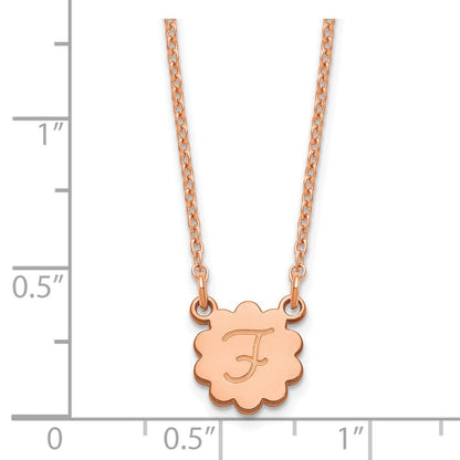 Roségoldbeschichtet Sterlingsilber /rose Initiale Blume Halskette