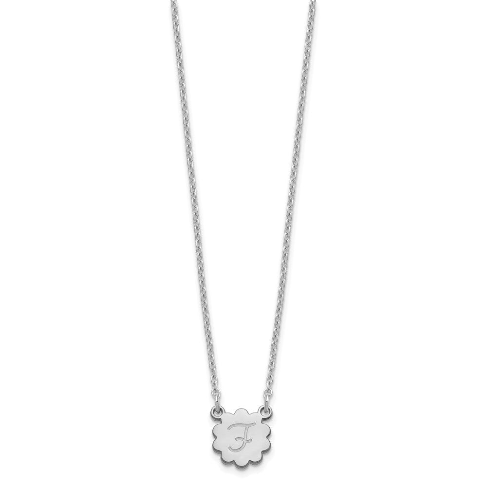 Sterlingsilber Silber/rhodiniert Initiale Blume Halskette
