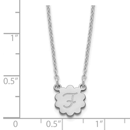 Sterlingsilber Silber/rhodiniert Initiale Blume Halskette