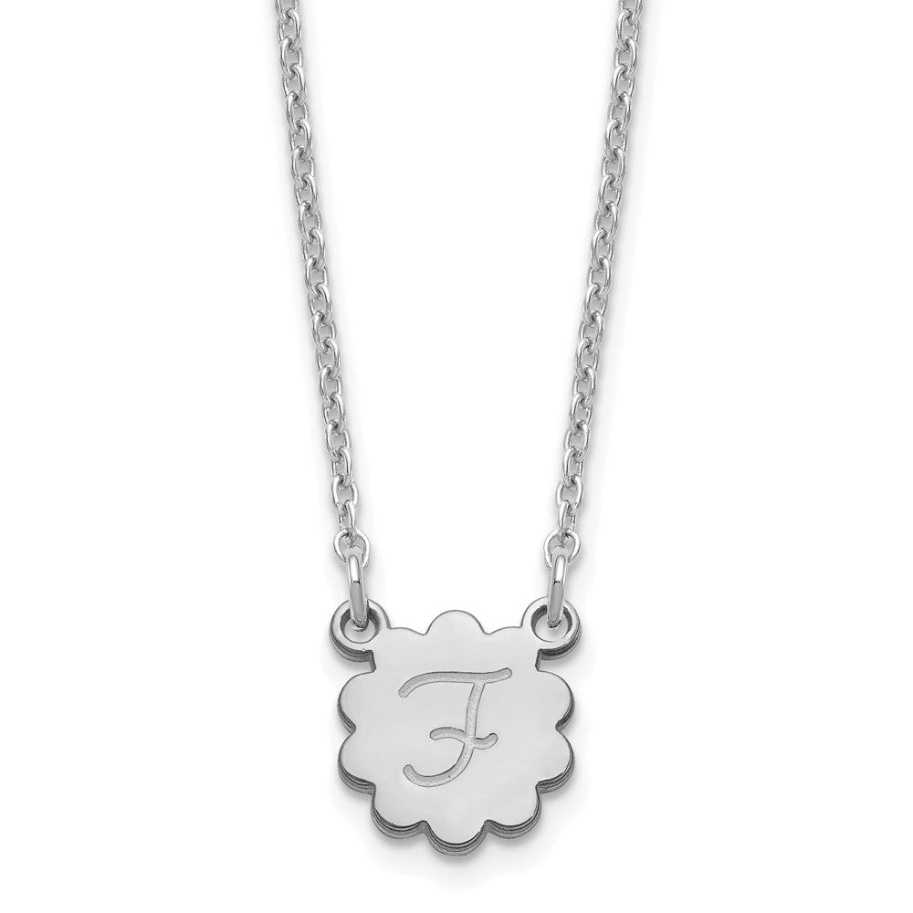 Sterlingsilber Silber/rhodiniert Initiale Blume Halskette