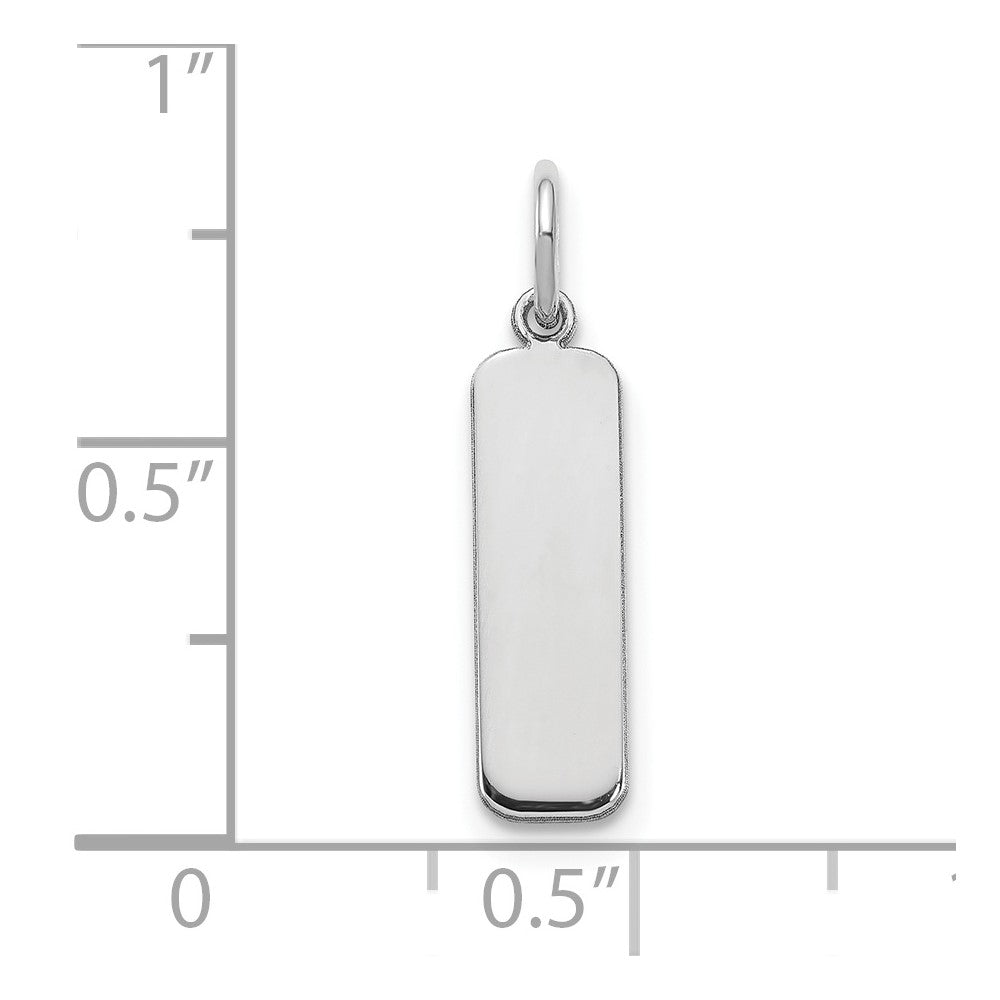14K Weißgold 14K Weißgold Klein Rohling Stab Charm