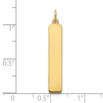14K Gelbgold 14K Gelbgold Groß Rohling Stab Charm