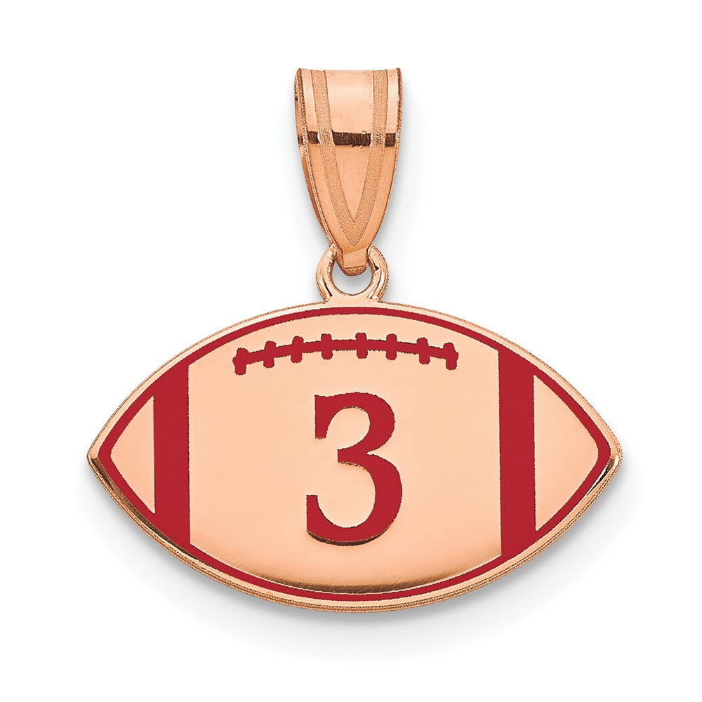 14K Roségold Personalisiert Football Epoxid Anhänger