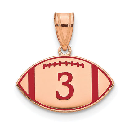 14K Roségold Personalisiert Football Epoxid Anhänger