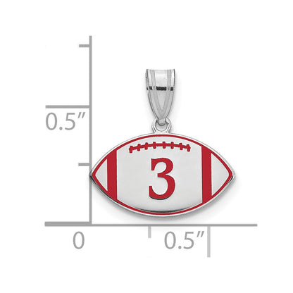 Sterlingsilber Rhodiniert Personalisiert Football Epoxid Anhänger