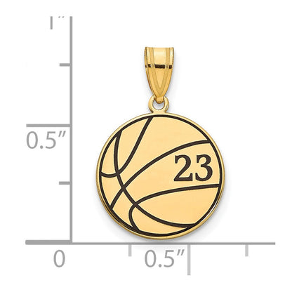 14K Gelbgold Personalisiert Basketball Epoxid Anhänger