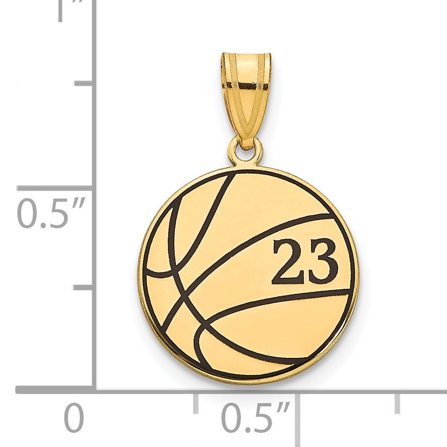 Vergoldet Sterlingsilber /gold Basketball Epoxid Anhänger