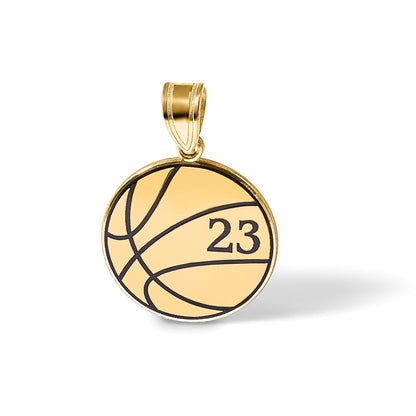 Vergoldet Sterlingsilber /gold Basketball Epoxid Anhänger
