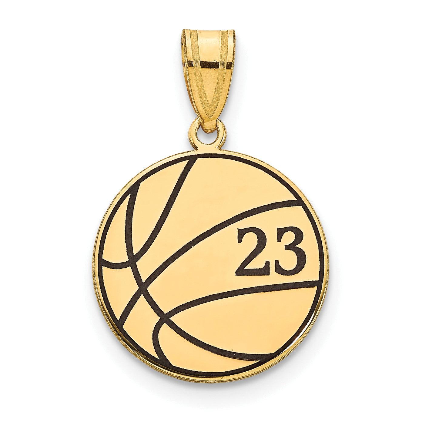 Vergoldet Sterlingsilber /gold Basketball Epoxid Anhänger