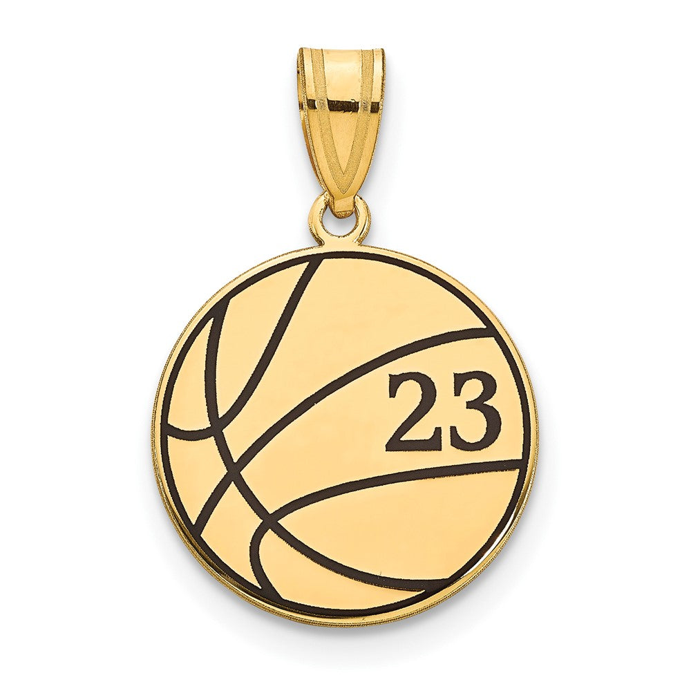 Vergoldet Sterlingsilber /gold Basketball Epoxid Anhänger