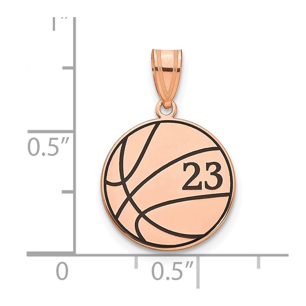 14K Roségold Basketball Epoxid Anhänger