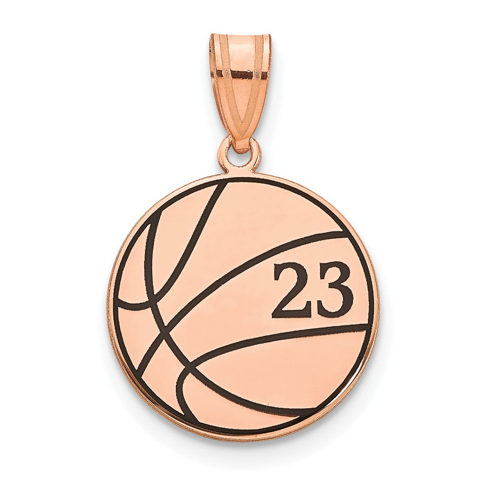 14K Roségold Basketball Epoxid Anhänger
