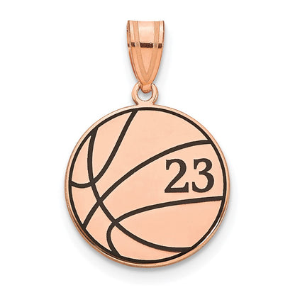 Roségoldbeschichtet Sterlingsilber /rose Basketball Epoxid Anhänger