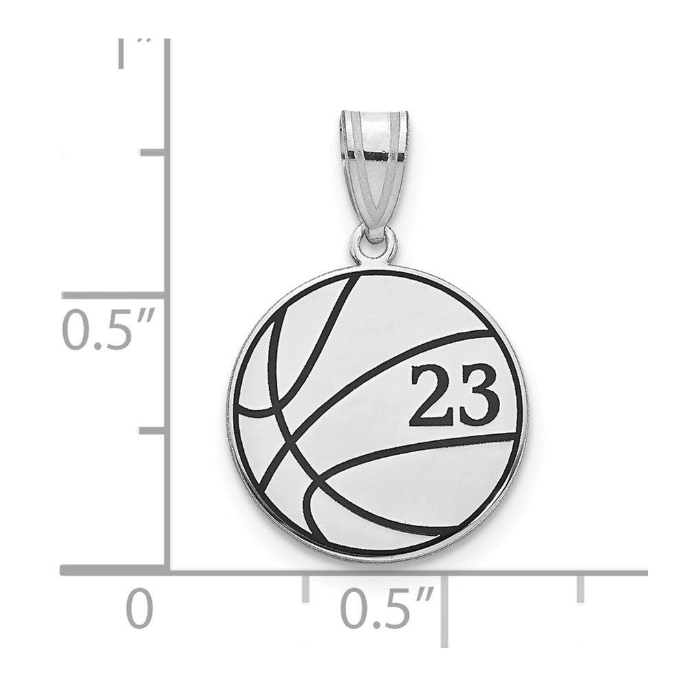 14K Weißgold Personalisiert Basketball Epoxid Anhänger