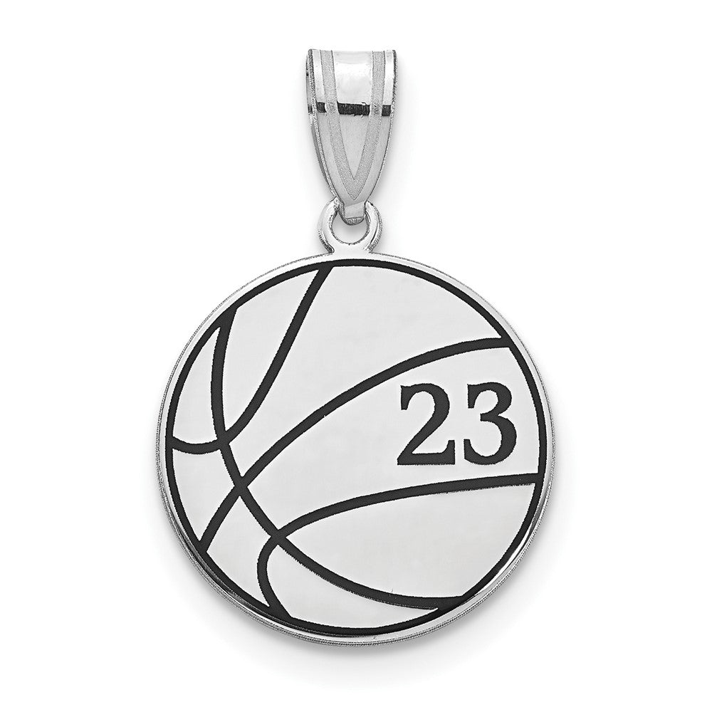 14K Weißgold Personalisiert Basketball Epoxid Anhänger