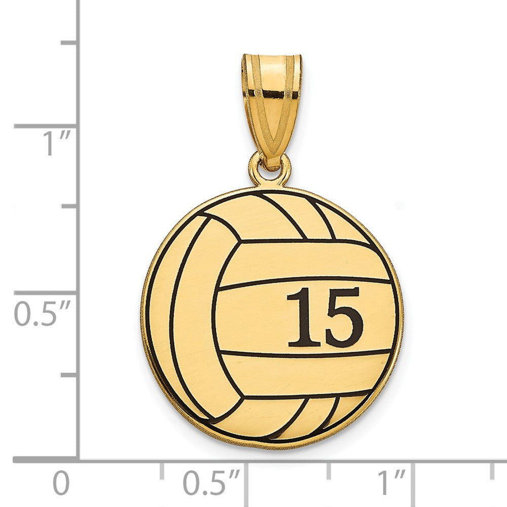 Vergoldet Sterlingsilber /gold Personalisiert Volleyball mit Emailliert Anhänger