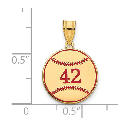14K Gelbgold Personalisiert Baseball Epoxid Anhänger