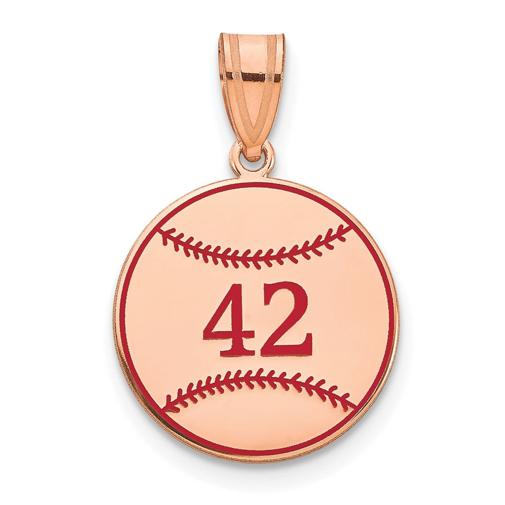 14K Roségold Personalisiert Baseball Epoxid Anhänger