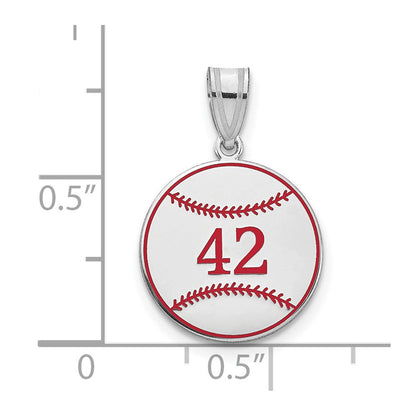Sterlingsilber Rhodiniert Personalisiert Baseball Epoxid Anhänger