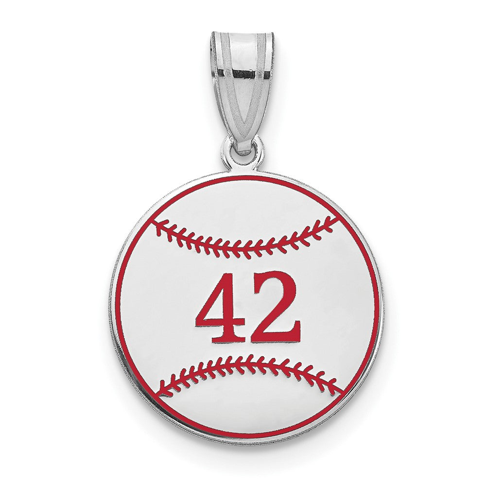 14K Weißgold Personalisiert Baseball Epoxid Anhänger