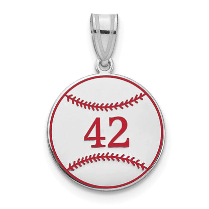 Sterlingsilber Rhodiniert Personalisiert Baseball Epoxid Anhänger