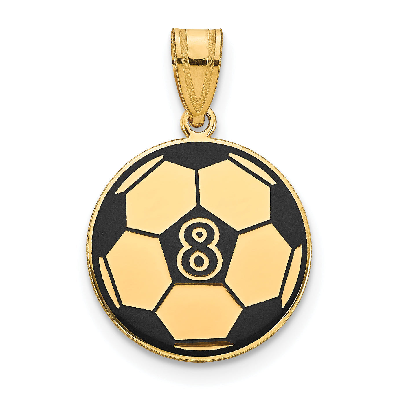 14K Gelbgold Personalisiert Fußball Kugel Epoxid Anhänger
