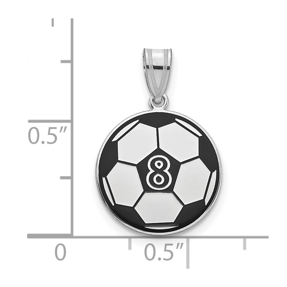 14K Weißgold Personalisiert Fußball Kugel Epoxid Anhänger