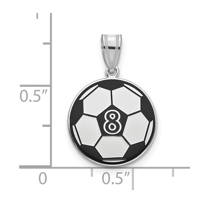 14K Weißgold Personalisiert Fußball Kugel Epoxid Anhänger