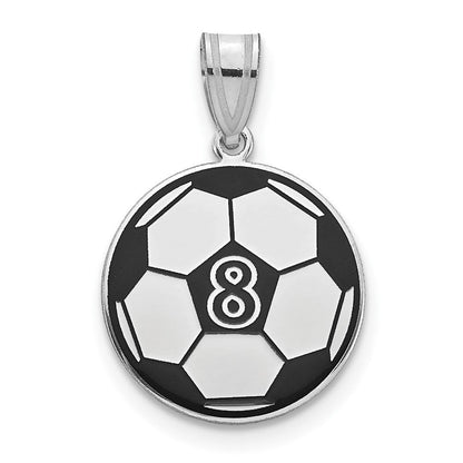 Sterlingsilber Silber/rhodiniert Personalisiert Fußball Kugel Epoxid Anhänger