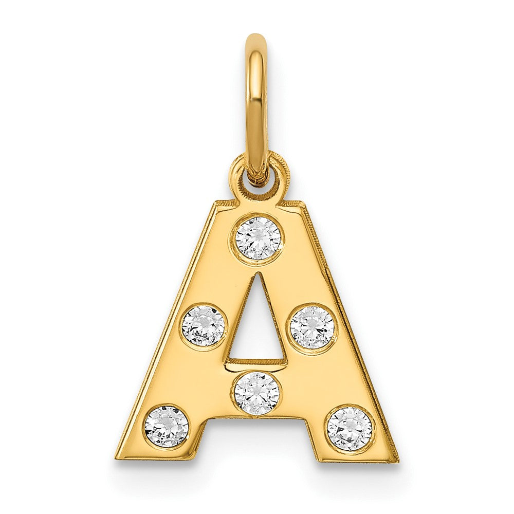 Vergoldet Sterlingsilber /gold Initiale mit Diamanten Charm