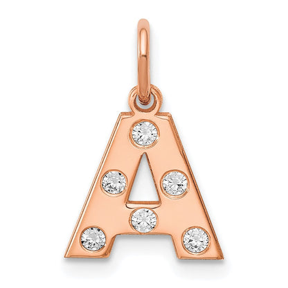 Roségoldbeschichtet Sterlingsilber /rose Initiale mit Diamanten Charm