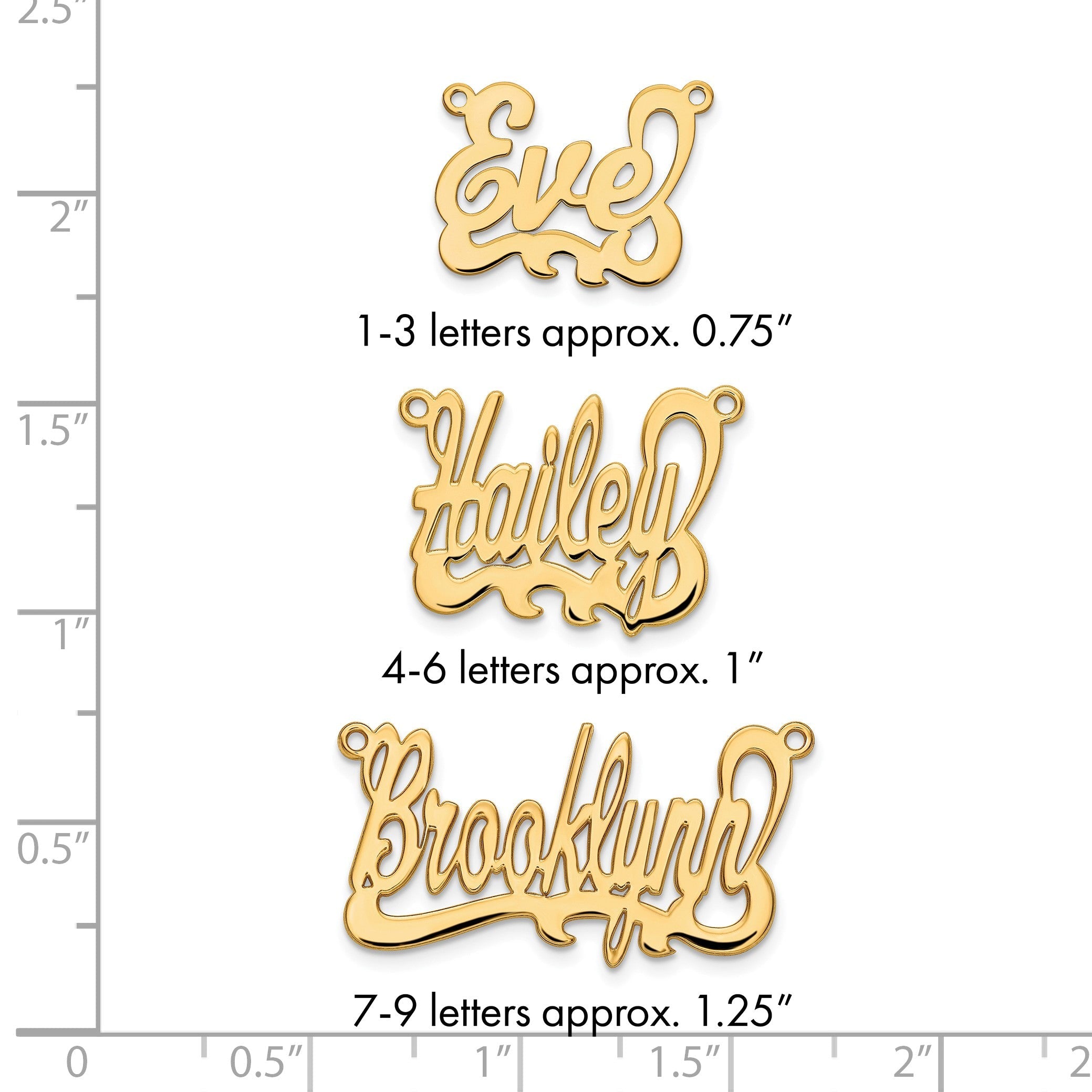 14K Gelbgold Poliert Name Platte