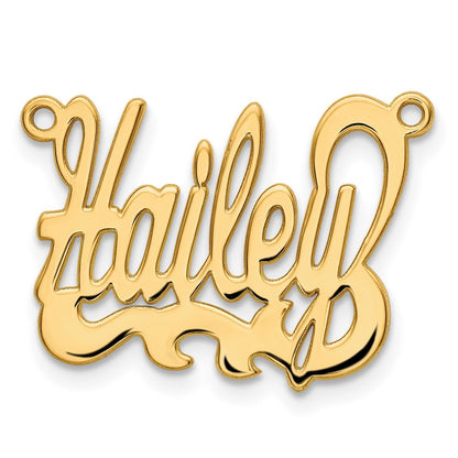 Vergoldet Sterlingsilber /gold Poliert Name Platte