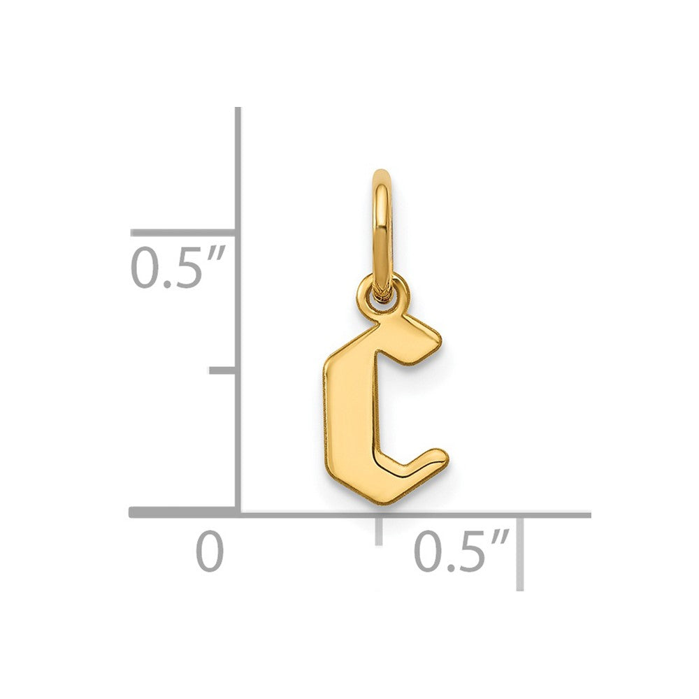 14K Gelbgold 14ky Lower Gehäuse Buchstabe C Initiale Anhänger