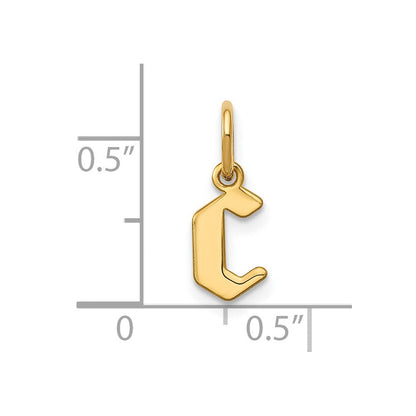 14K Gelbgold 14ky Lower Gehäuse Buchstabe C Initiale Anhänger