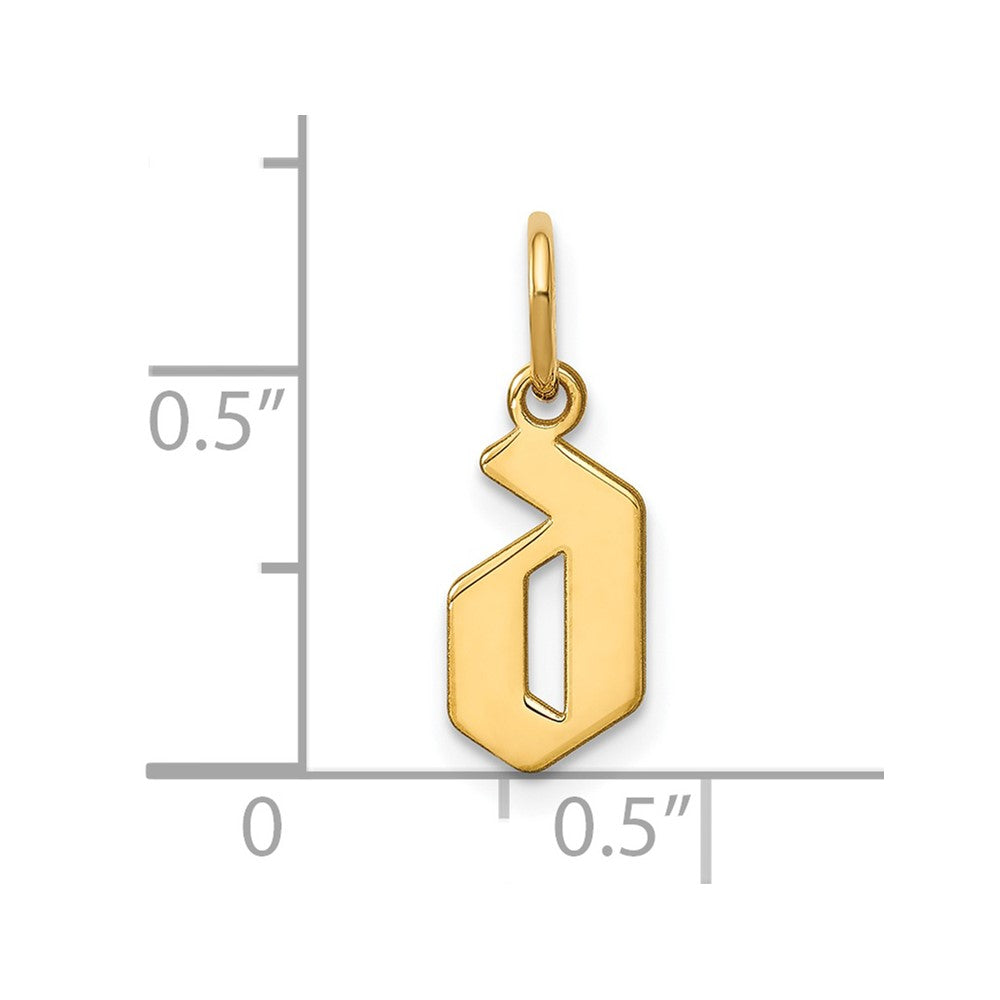 14K Gelbgold 14ky Lower Gehäuse Buchstabe D Initiale Anhänger