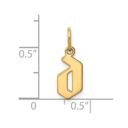 14K Gelbgold 14ky Lower Gehäuse Buchstabe D Initiale Anhänger