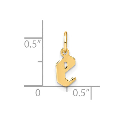 14K Gelbgold 14ky Lowercase Buchstabe E Initiale Anhänger