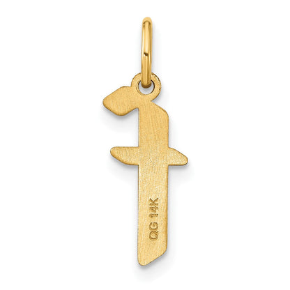 14K Gelbgold 14ky Lowercase Buchstabe F Initiale Anhänger