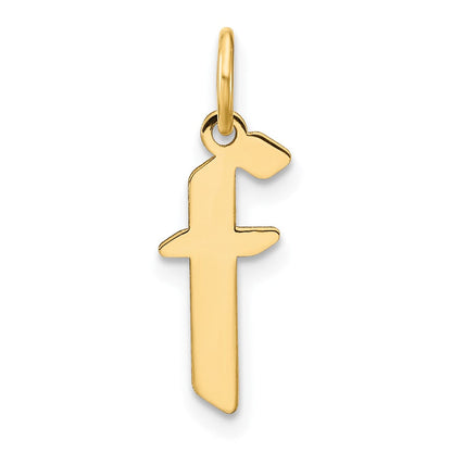 14K Gelbgold 14ky Lowercase Buchstabe F Initiale Anhänger