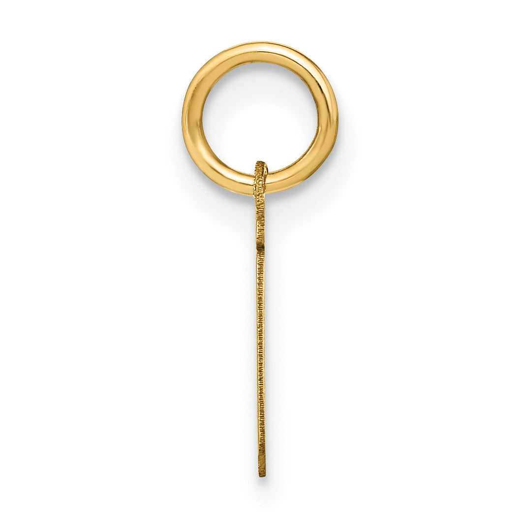 14K Gelbgold 14ky Lowercase Buchstabe I Initiale Anhänger