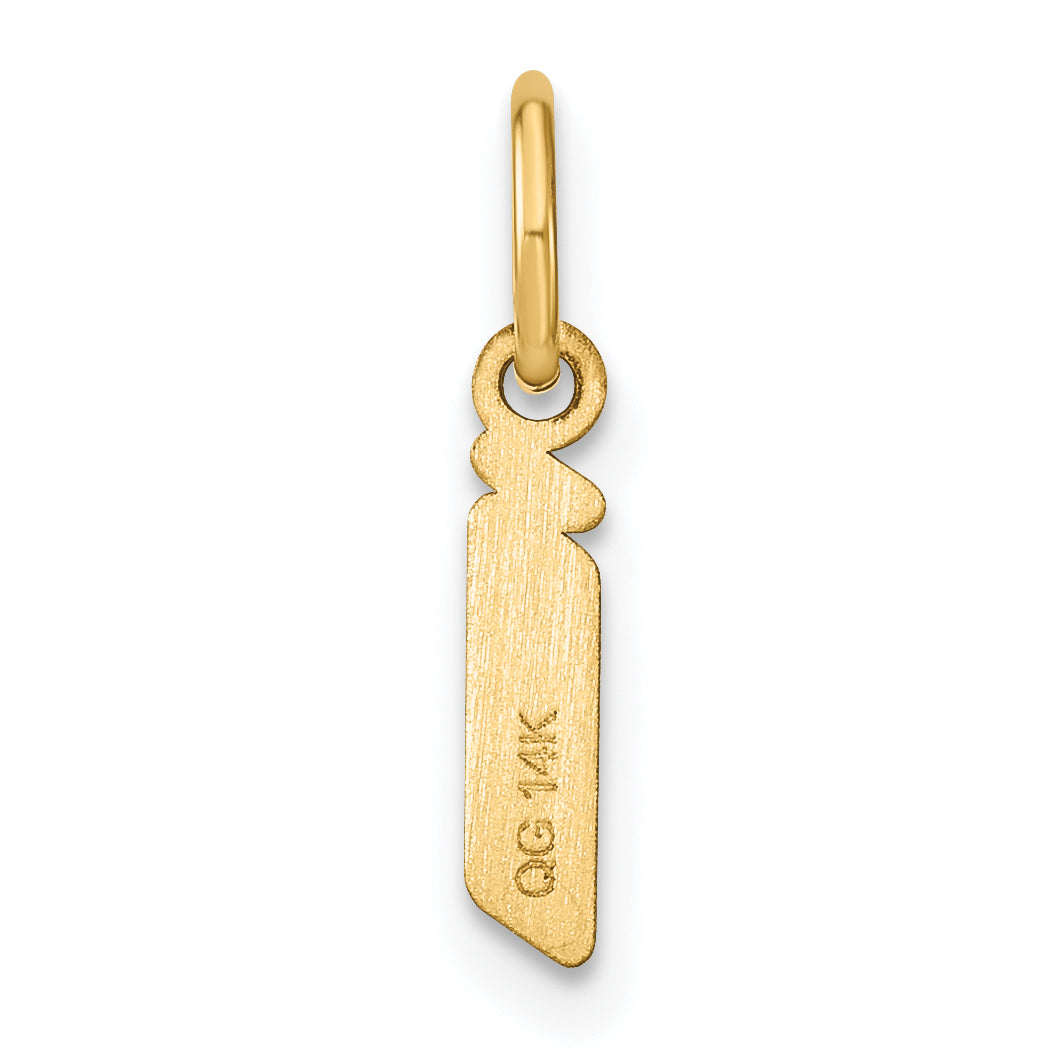 14K Gelbgold 14ky Lowercase Buchstabe I Initiale Anhänger