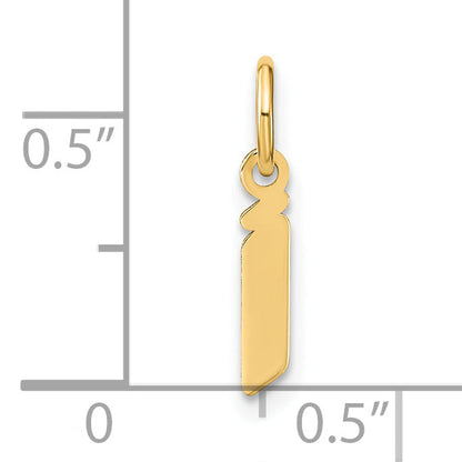 14K Gelbgold 14ky Lowercase Buchstabe I Initiale Anhänger