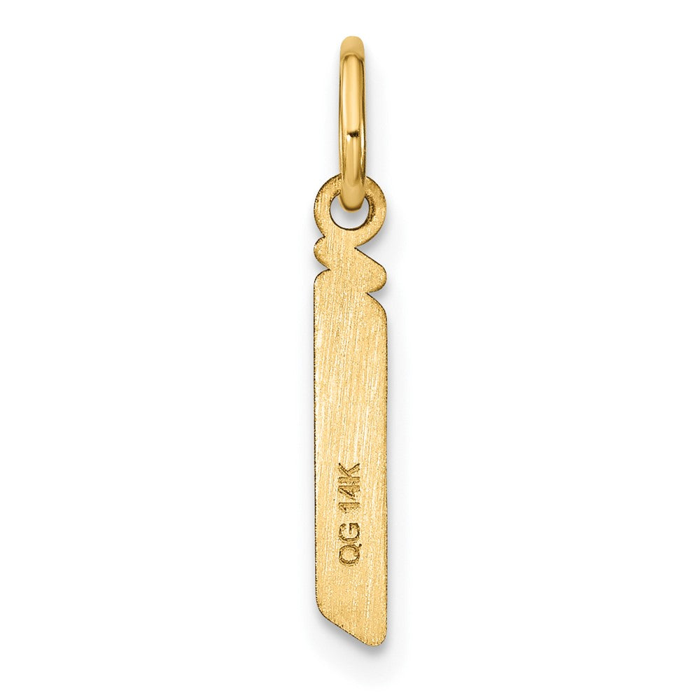 14K Gelbgold 14ky Lowercase Buchstabe J Initiale Anhänger