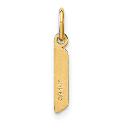 14K Gelbgold 14ky Lowercase Buchstabe L Initiale Anhänger