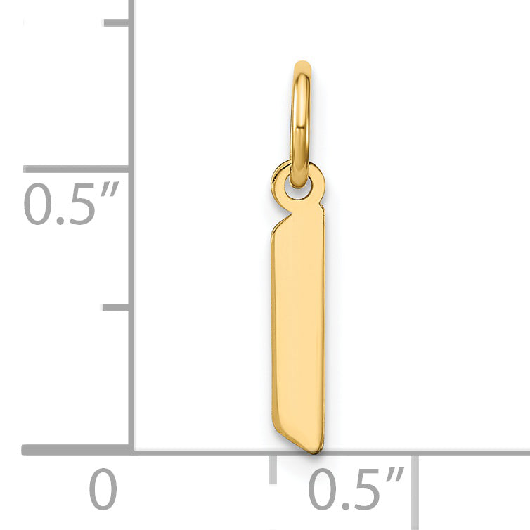 14K Gelbgold 14ky Lowercase Buchstabe L Initiale Anhänger